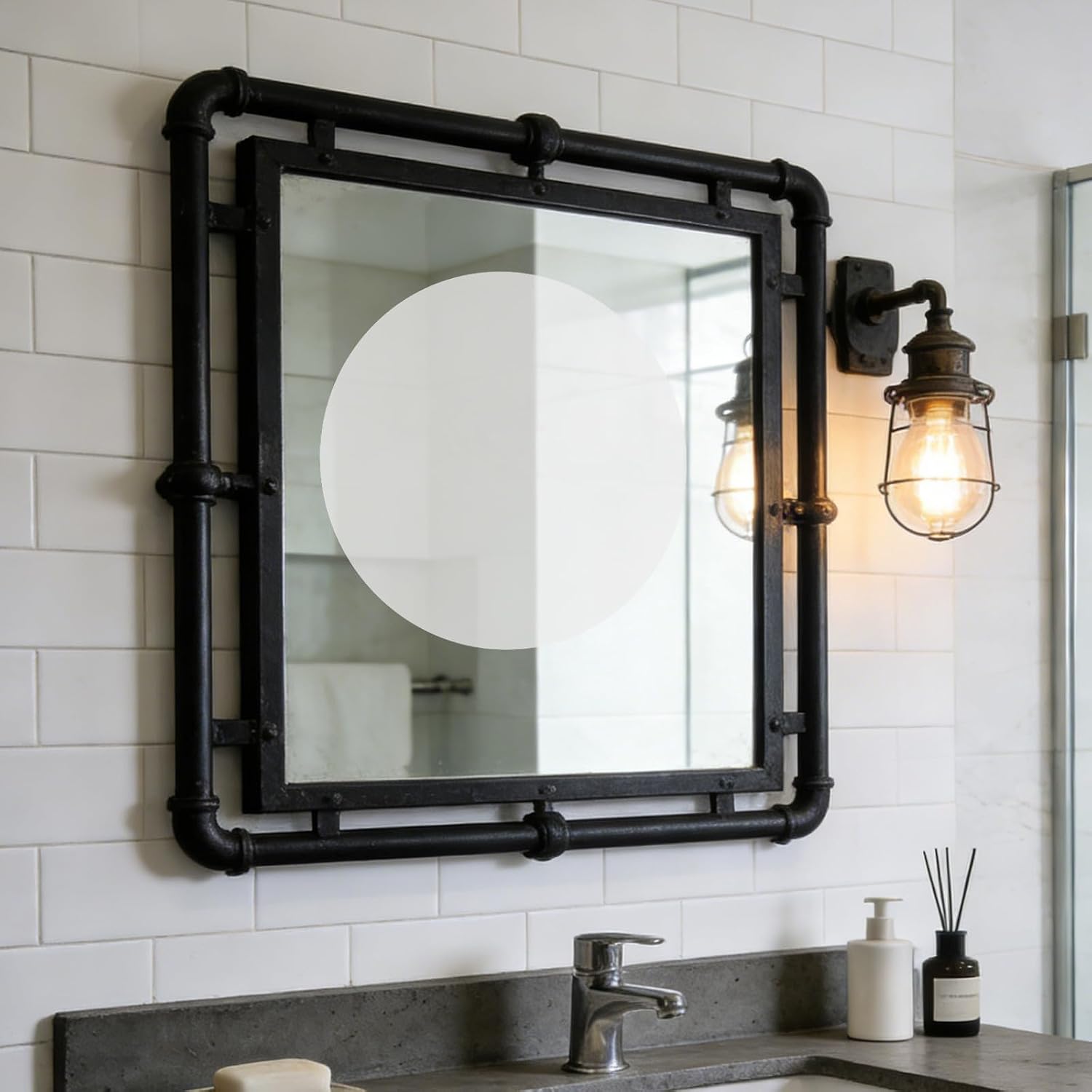 COLLBATH Anti-Fog Shower Mirror Film 300x300mm Pet Square Defogger | Visibility, Effortless Installation and Easy Cleaning, Home and Hotel Use, Professional Grade Waterproof Surface