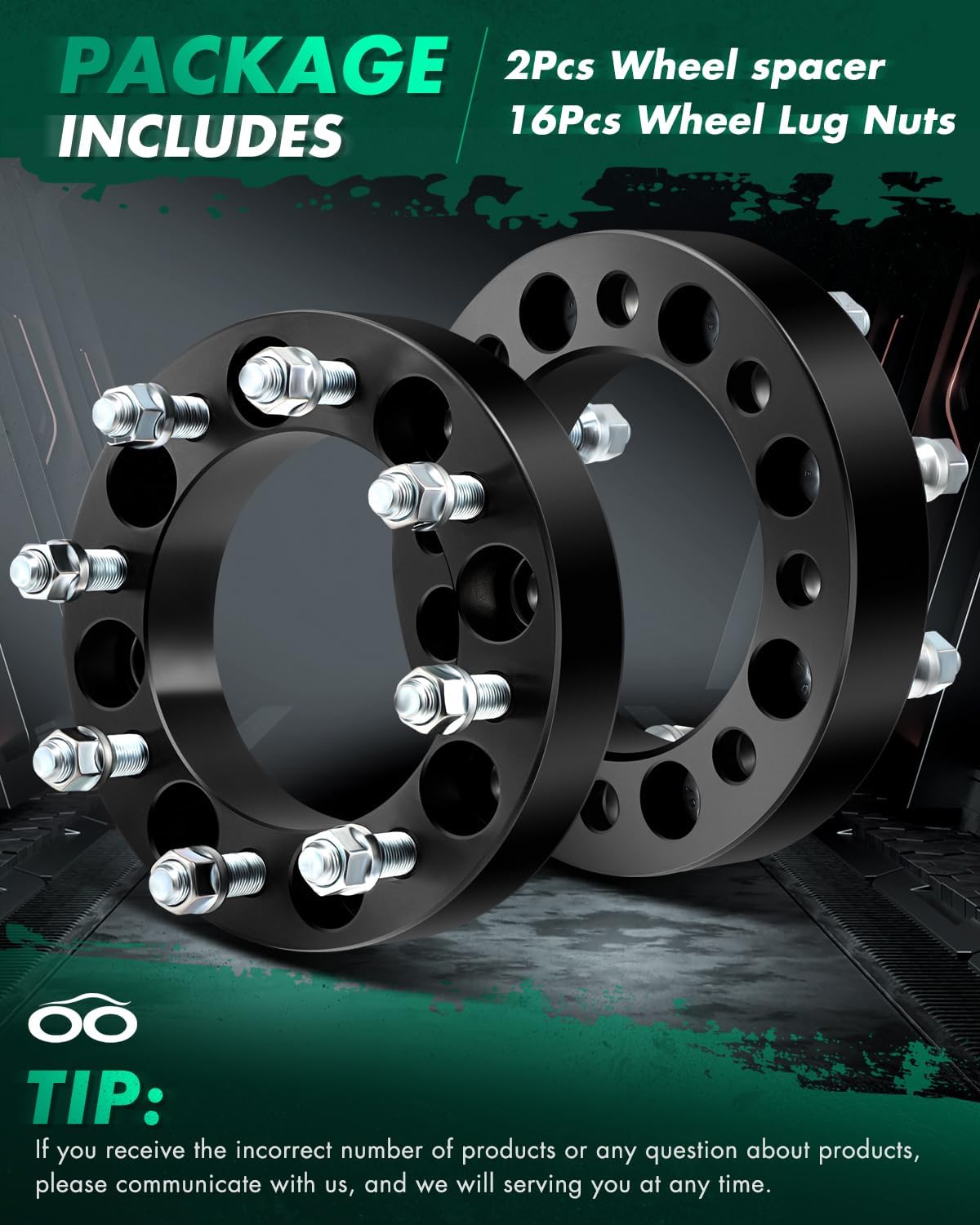 SCITOO 2pcs Wheel Spacers 1.5" 8x6.5 Bore 130mm Studs 9/16-18 8Lug Wheel Spacers Adapters Fit for for Ford E-150 E-150 Econoline E-250 E-250 Econoline E-350 Club Wagon E-350 Econoline