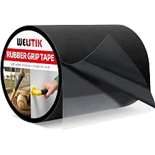 WELSTIK Rubber Grip Tape, Ultra Strong Sweat Absorbent Anti Slip Tape with Textured Adhesive for DIY Tools & Gadgets Black, 6In x 16.4Ft
