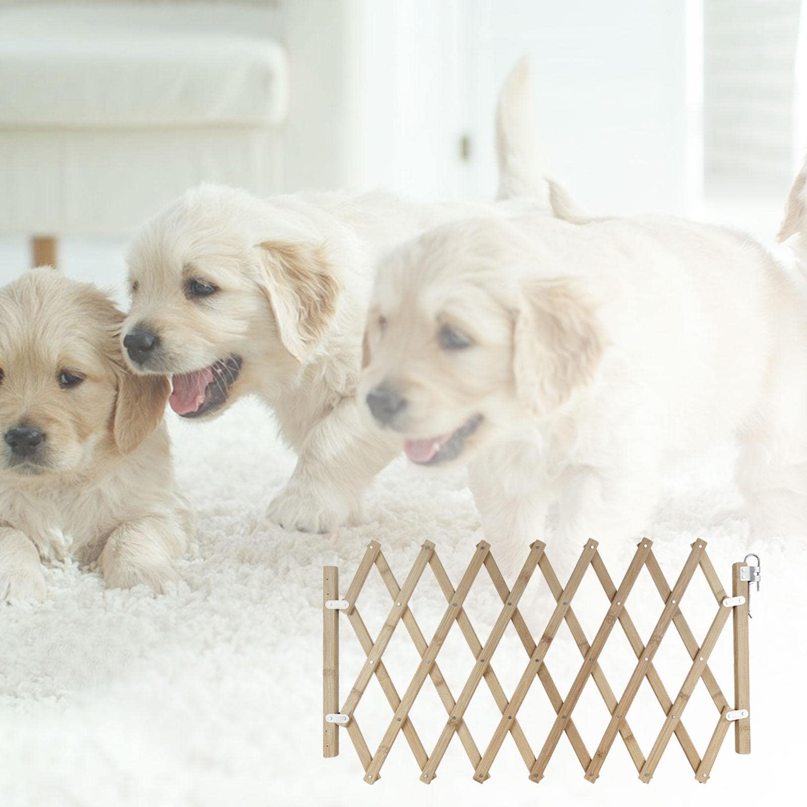 B Baosity Puerta de Aislamiento para Mascotas, Valla Corrediza, Valla Plegable para Perros Y Cachorros, Ideal para Aberturas de Pasillos.