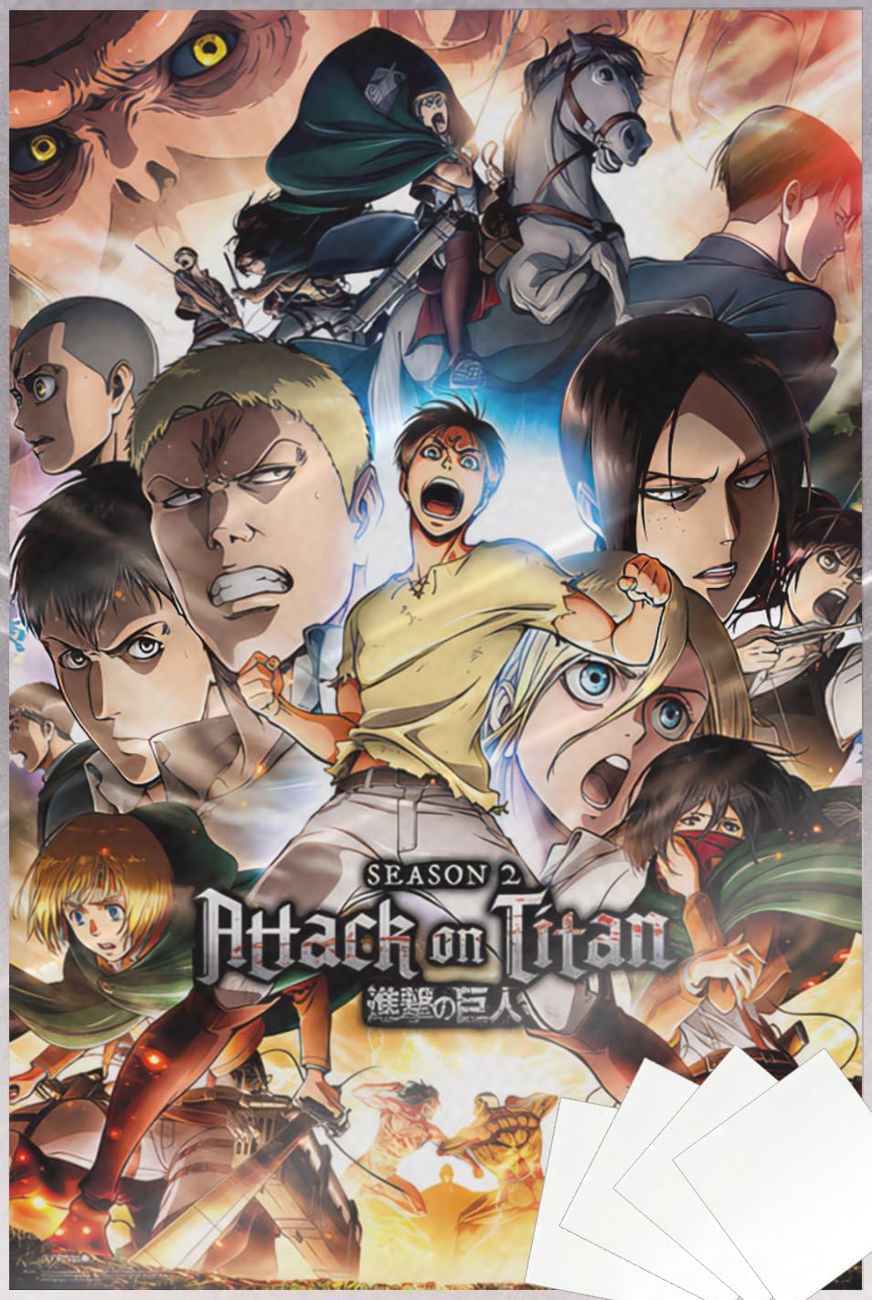 POSTER STOP ONLINE Attack on Titan Season 2 - TV Show Poster Print (Character Collage) (Size: 24" x 36") (Laminated Poster & Strips)