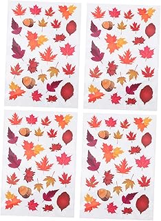 TEHAUX 4 Pçs Adesivos Folha Adesivos Decorações De Outono Outono Adesivos De Janela Adesivos Para Casa Bolotas Decalque De Parede DIY Adesivo De Janela DIY Maple Adesivo Decalque De