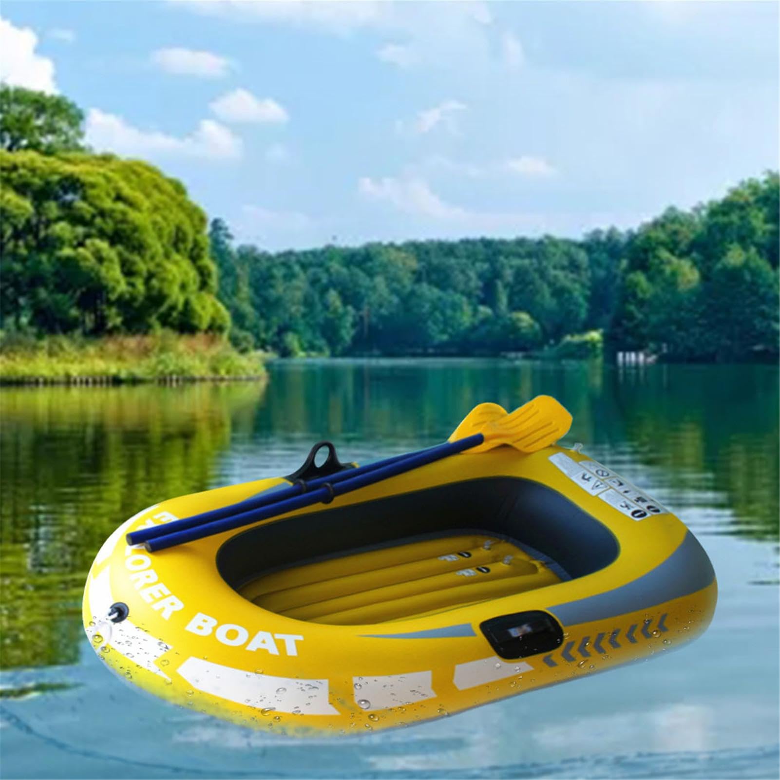 Barca gonfiabile per 1/2 persone, kayak da pesca gonfiabile, zattera galleggiante da pesca gonfiabile | Kayak gonfiabile doppio in PVC estivo, barca da pesca portatile pieghevole ispessita per sport