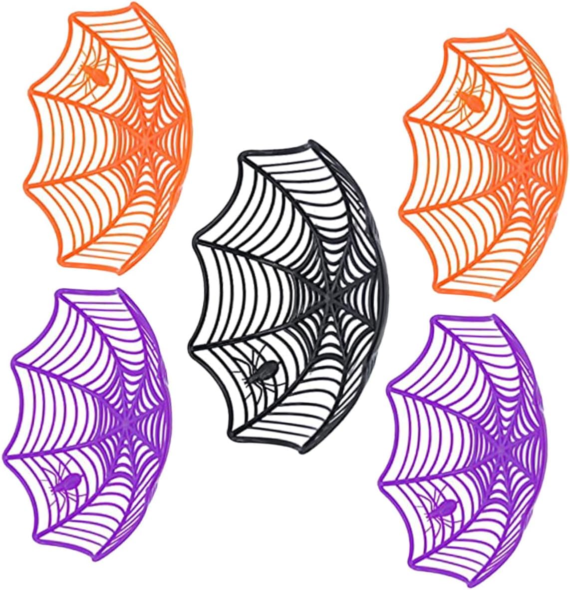 Halloween Spider Web Basket 5pcs Plastic Candy Fruit Storage