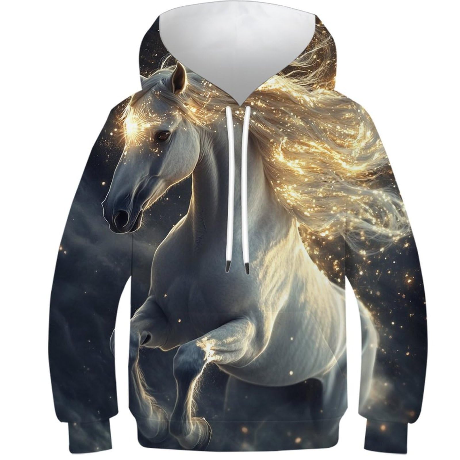 Sweat à capuche cheval 3D pour ado finie la panne d'inspiration mode