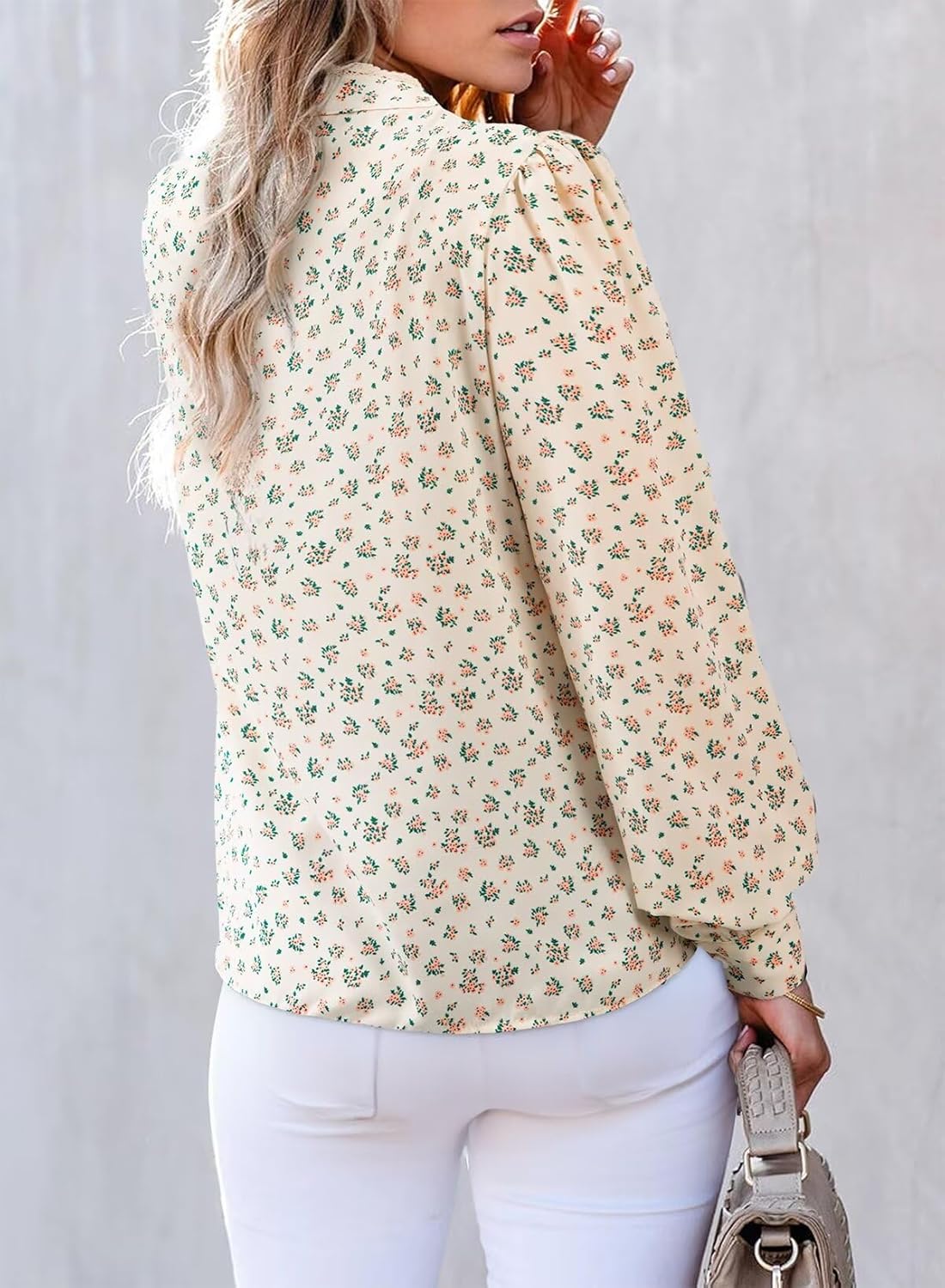 Astylish Women's Lace Crochet Patchwork Floral Long Sleeve Button Down Blouse - Image 2