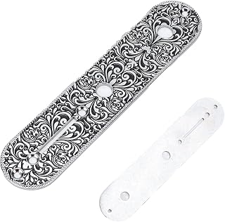 Electric Guitar Control Plate Guitar Control Zinc Alloy Plate Metal Carved Accessory for TL Electric Guitar for TELE Electric Guitar(Silver)