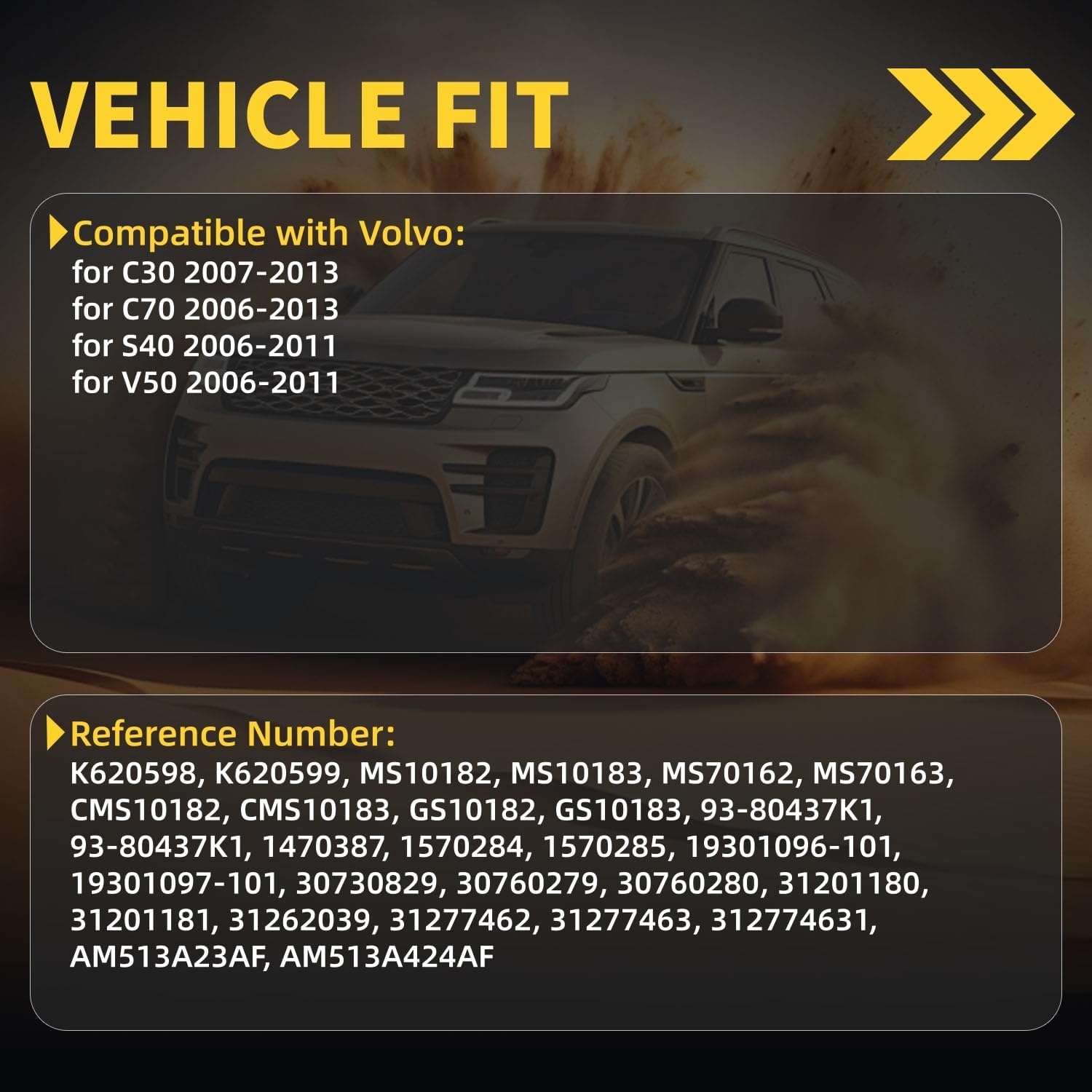 Front Lower Control Arm w/Ball Joint Fit for Volvo C30 2007-2013 C70 2006-2013 S40 2006-2011 V50 2006-2011 K620598 K620599-2 Set Suspension Kit