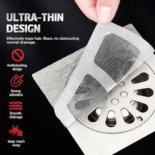 Miniatura 3 de Protector de drenaje de ducha desechable 2026 - Protector de drenaje de piso de baño de pantalla cuadrada (10 unidades)