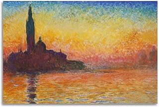 Claude Monet Painting Art《San Giorgio Maggiore at Dusk》Poster Wall Art Scroll Canvas Painting Picture Living Room Decor Home 12x18inch(30x45cm)