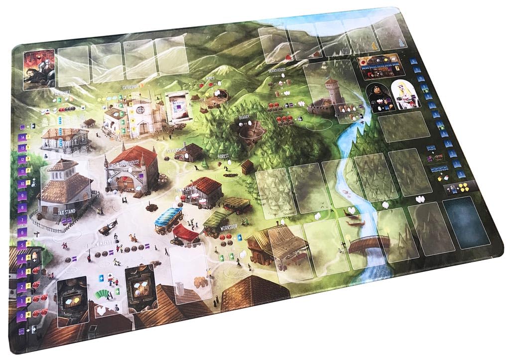 Architects of the West Kingdom Playmat – Premium Neoprene Mat with Stitched Edges, Compatible with Base Game & Expansions, Printing, Non-Slip Backing