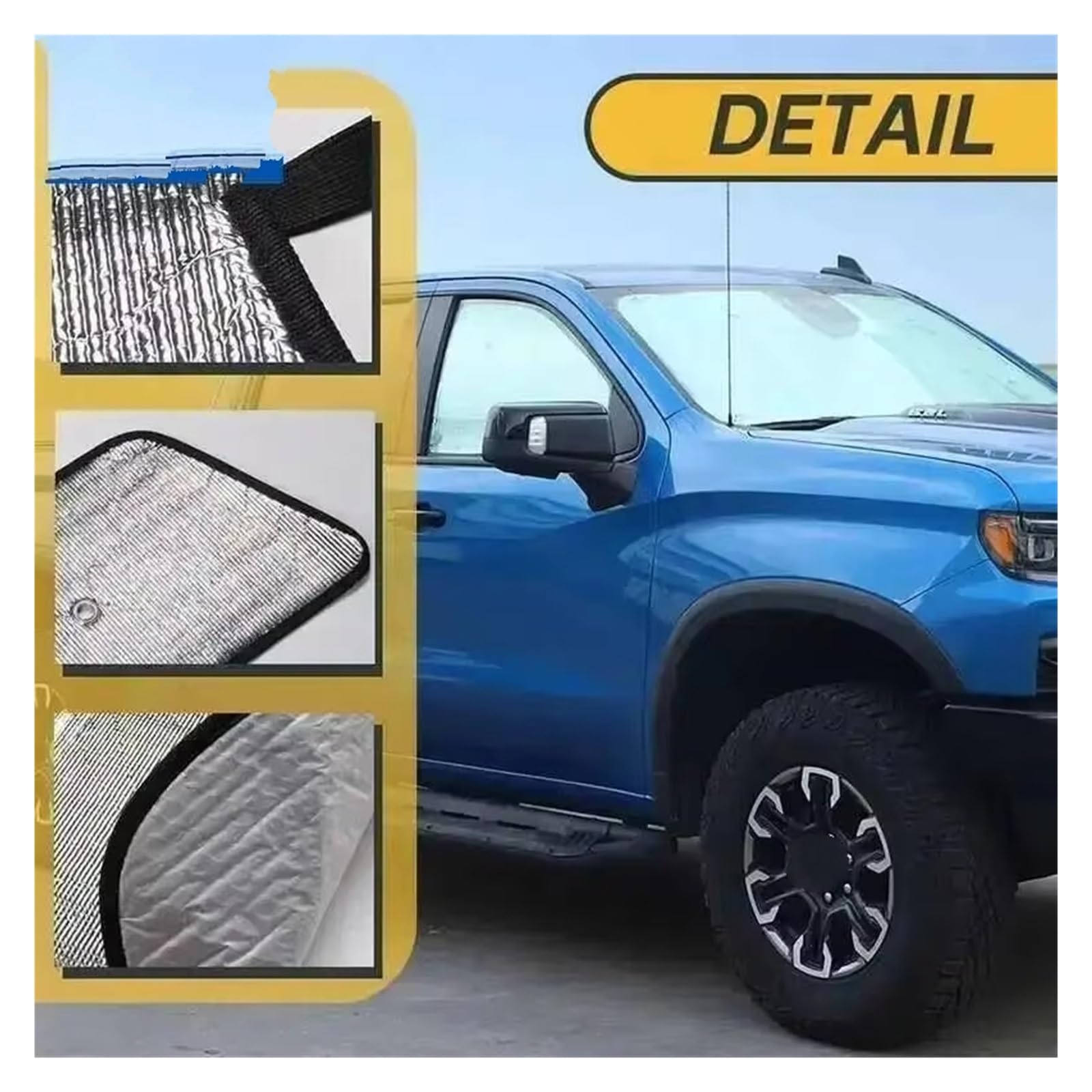 Parasol para Coche para Chevy para Silverado 2019-2025 Parabrisas Delantero Trasero Protección UV Cove Parasoles Ventana Coche