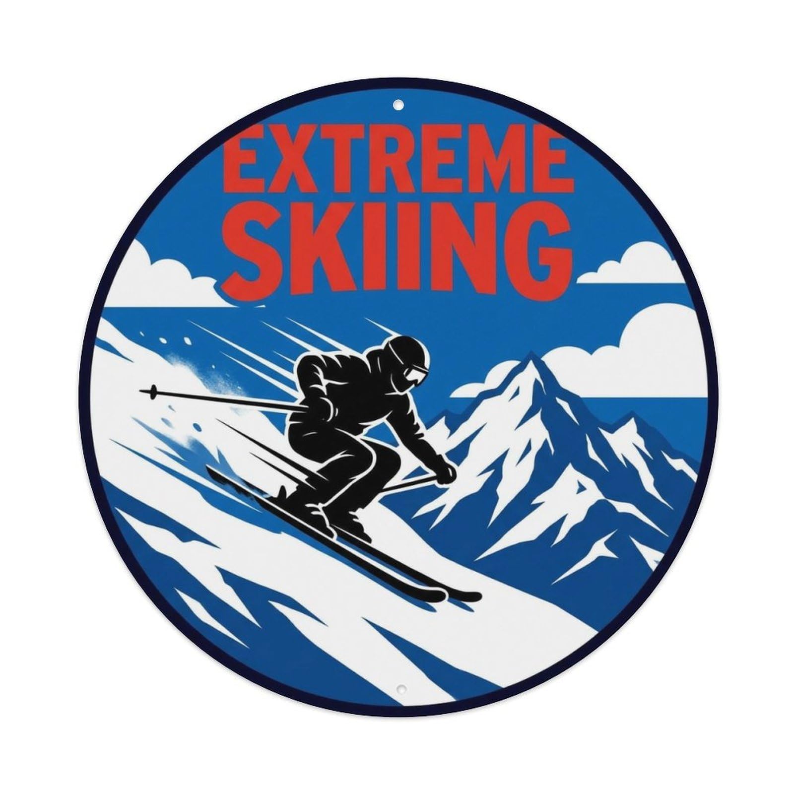 Vintage Extreme Skiing Extreme Sports Metal Tin Sign