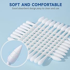 Pointed Tip Cotton Swabs, 800 Count Double Precision Tips Cotton Swabs Round Head Cotton Buds with Paper Stick, Cotton Buds for Makeup