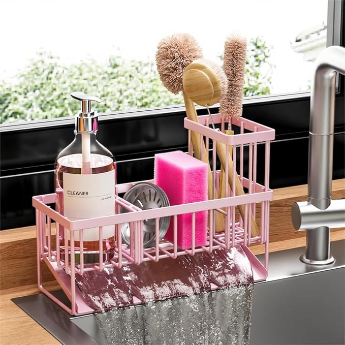 Pink Kitchen Sink Caddy Organizer
