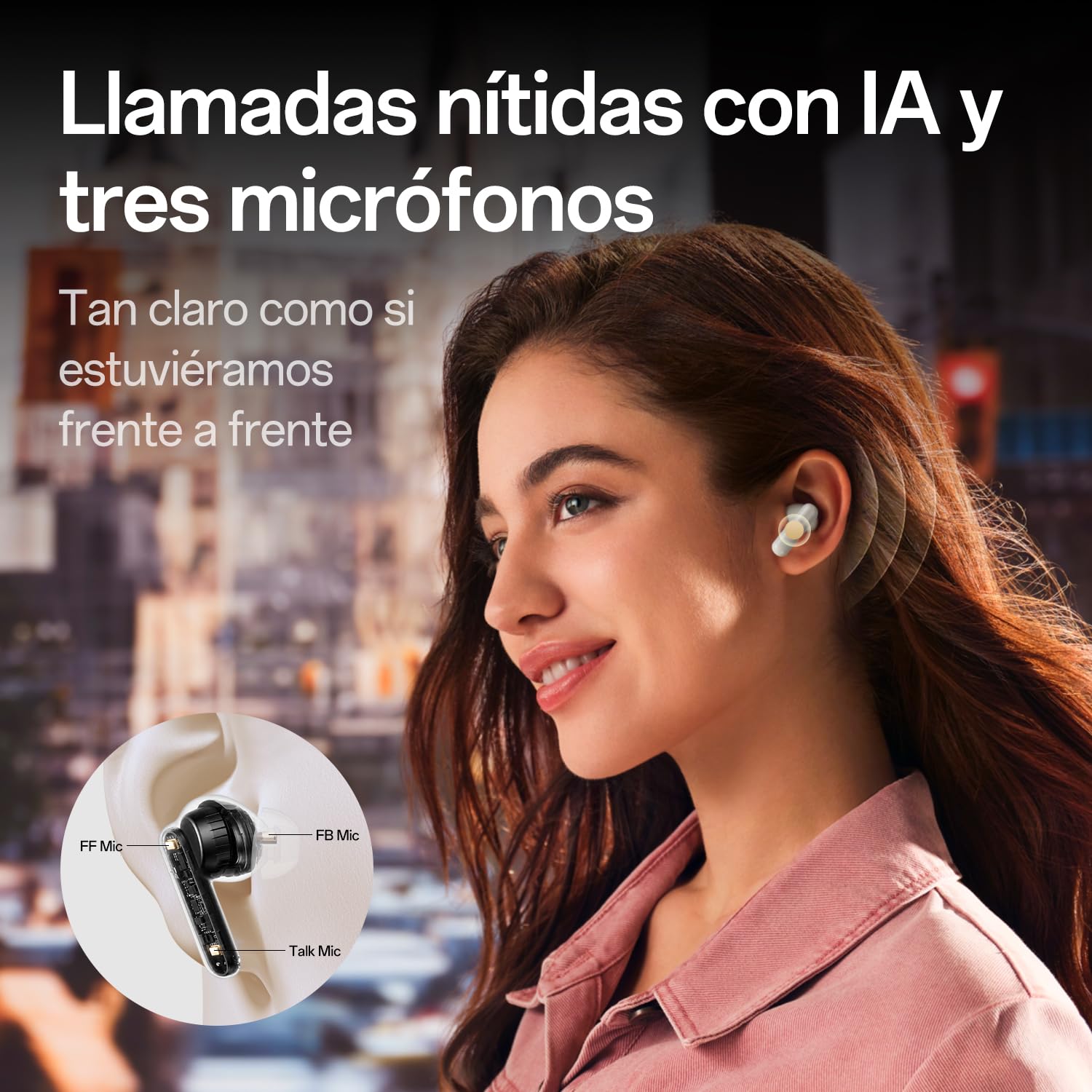 OPPO Enco Air5 Pro Auriculares Bluetooth 6.0, 55dB ANC, Pearl White