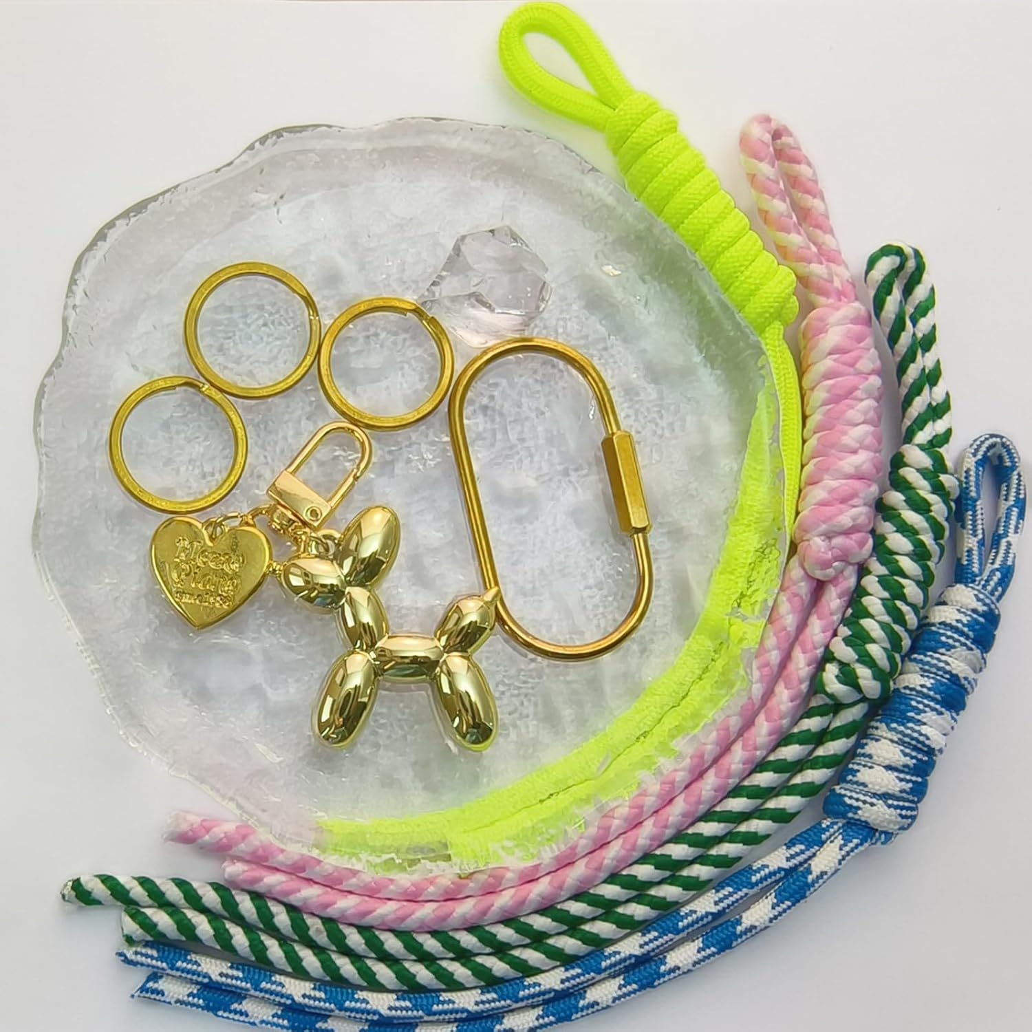 Gold Brass Key Rings, Balloon Dog Keychain for Women, Cute Key Chain, Bag Charms Accessories for Car Purse Backpack - Image 6