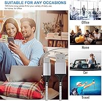 Vista 4 de Cable de carga USB tipo C largo de carga rápida, cable de carga USB C de 16 pies, cable de nailon trenzado largo tipo C compatible con Samsung