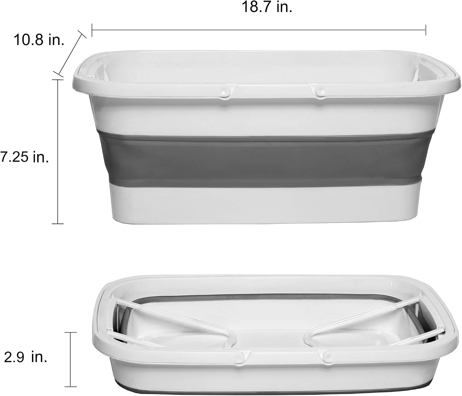 Eurow 13.5L (3.5 Gallon) Collapsible Portable Basket Bucket for Indoor & Outdoor Use, Space-Saving Design, Durable with Sturdy Handle for Kitchen, Laundry, Camping, Fishing, BBQ
