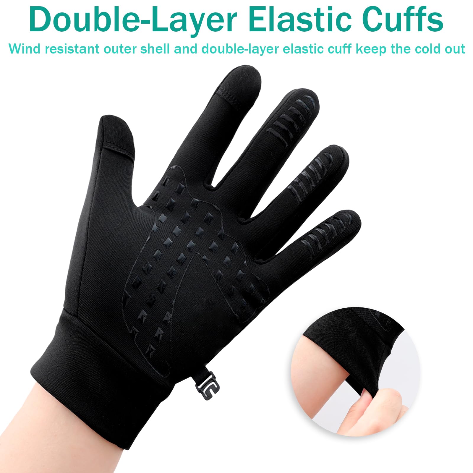 Guantes de correr para hombres y mujeres, guantes de invierno para pantalla táctil, ligeros, delgados, guantes térmicos para ciclismo, conducción