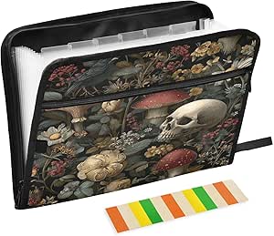 Amazon.com : Pigsaly Expanding File Folder Gothic Skeleton Mushrooms ...
