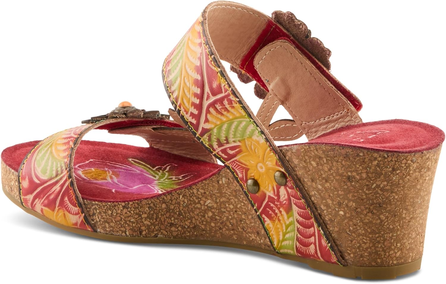 Spring Step L'Artiste MOAI Women Sandals – Hand-Painted Floral Slide Sandal with Adjustable Strap, Cushioned Insole, Rubber Sole, Low Heel Comfort Fit - Image 8