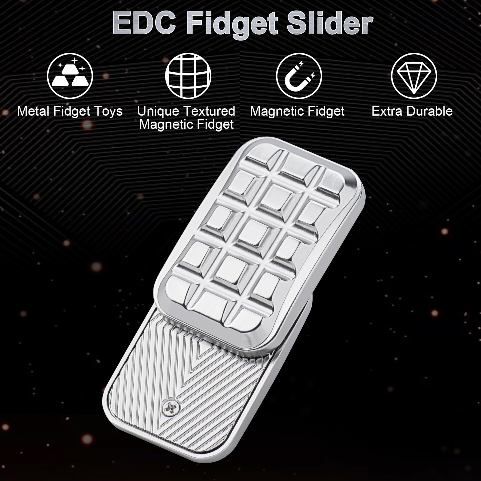 OBEST Fidget Slider Toys, EDC décompression Jouet Treillis Onde sonore décompression Rotation Pop pap Carte