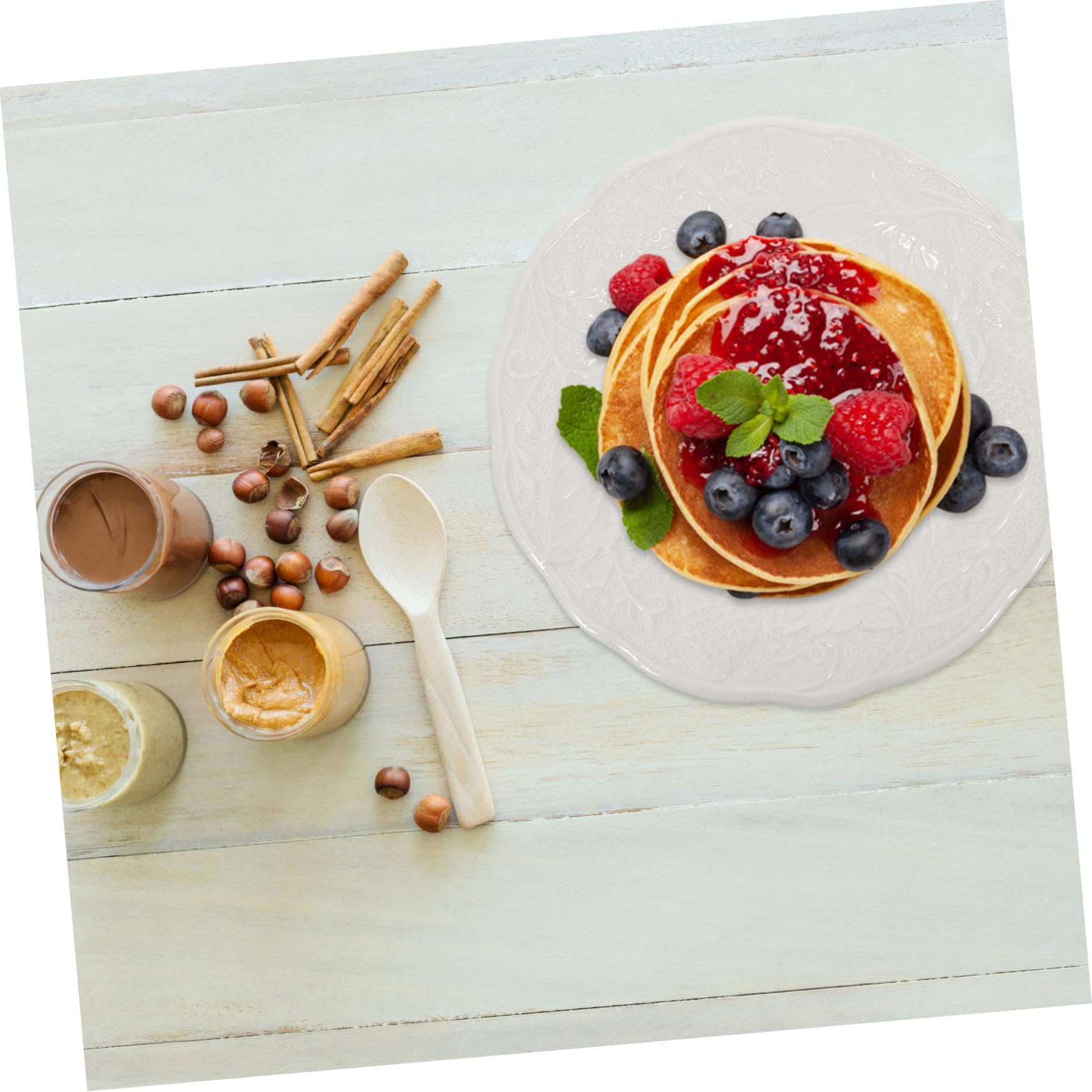 BESTYASH Geprägter Keramik Dessertteller Weiß, Elegant, für Tischdeko | Speiseteller, Geeignet für Hochzeit und Einzug, Festlich zu Weihnachten, Neujahr und Thanksgiving