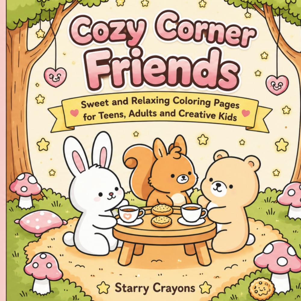 Cozy Corner Friends: Sweet and Relaxing Coloring Pages for Teens, Adults and Creative Kids