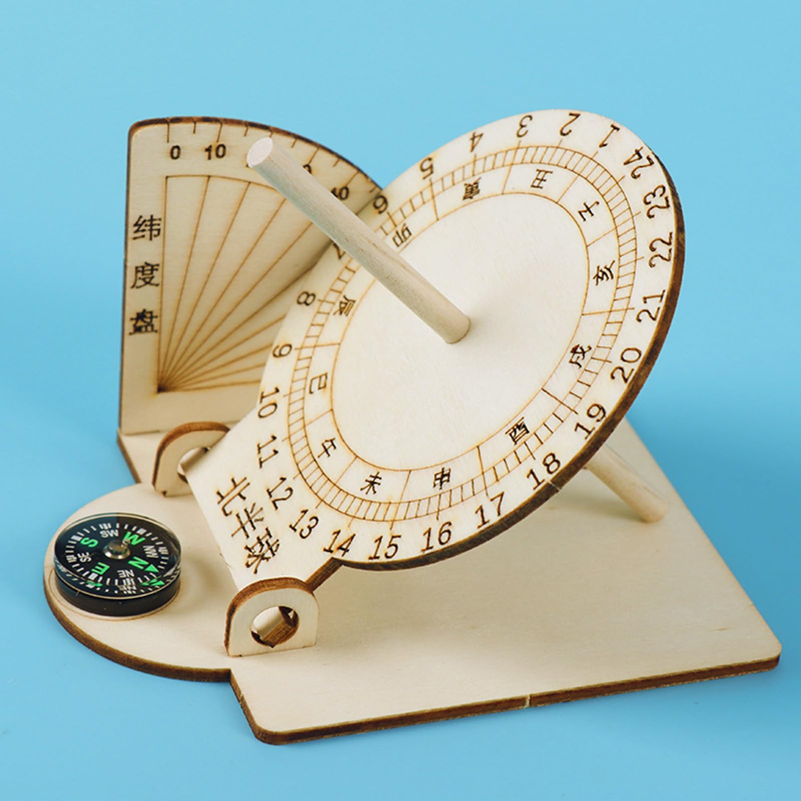 Holz-Sonnenuhr-Modelle, Uhren, wissenschaftliches Geographie-Lehrwerkzeug, pädagogisches Spielzeug für Wissenschaftler, Schreibtisch-Ornamente, äquatoriell, wissenschaftlich