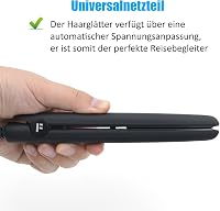 FARI Mini Utazó Hajvasaló Kerámia-Turmalin Lapokkal, Univerzális Feszültség, Hordozótáskával - Kompakt Fekete Hajegyenesítő 5