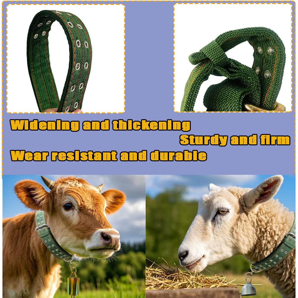 Lot De 4 Colliers Avec Cloches Pour Chèvres, Moutons, Vaches - Réglables, Colorés - Élevage