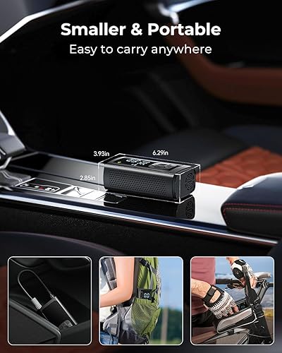 Miniatura 6 de Syncwire Compresor de aire portátil para inflado de neumáticos, inflado 2 veces más rápido, bomba de aire inteligente para neumáticos de automóvil