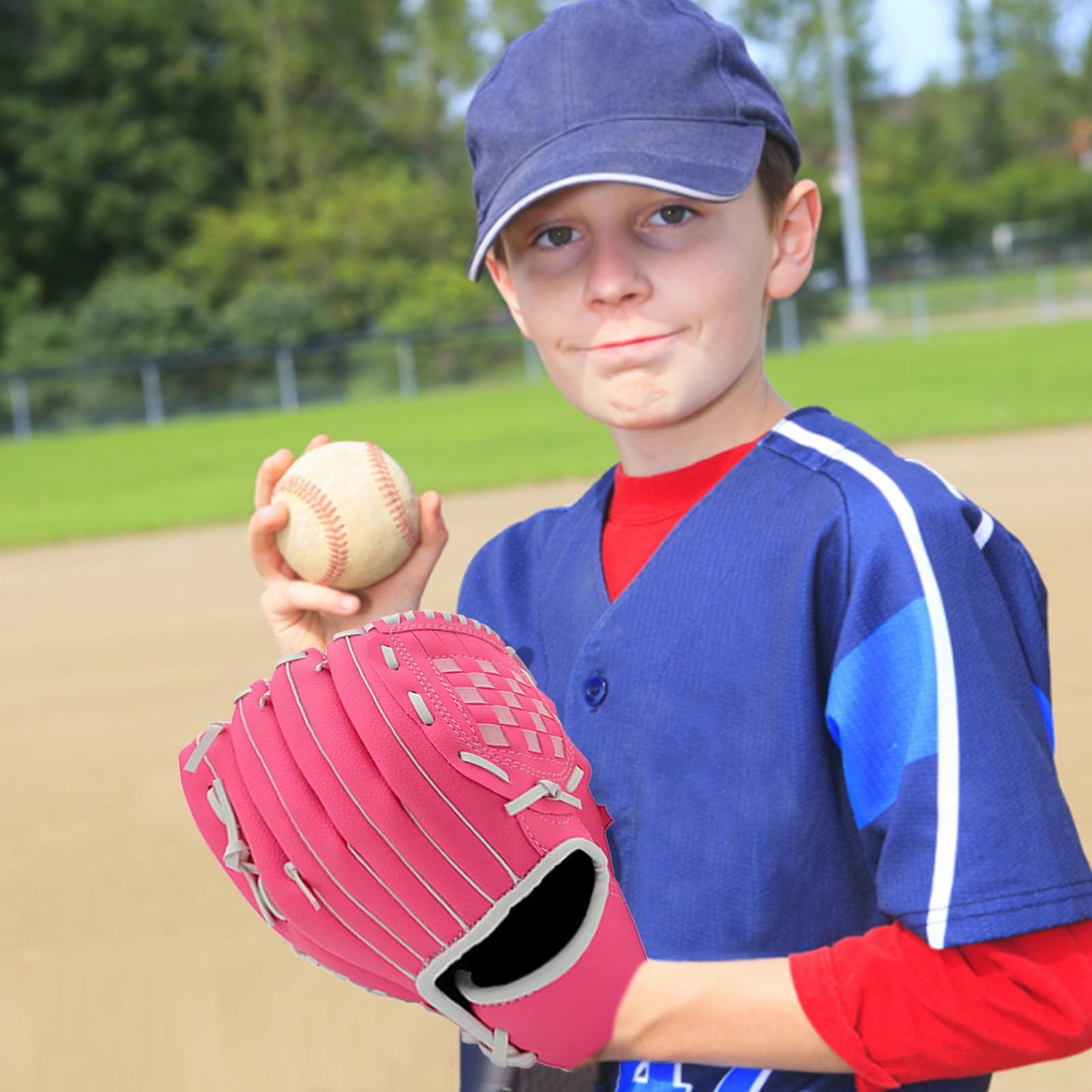 Generico Guanti da allenamento per baseball, guanti da baseball per giovani,Guanto da baseballs per adulti e ragazze | Guantii da baseballs in pelle PU addensati per bambini per principianti