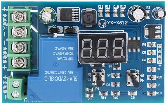 Fafeicy Battery Control Module, 10V-60V 30A Adjustable Voltage Protection Compact Size for Lithium Storage Batteries Solar RV Marine Applications