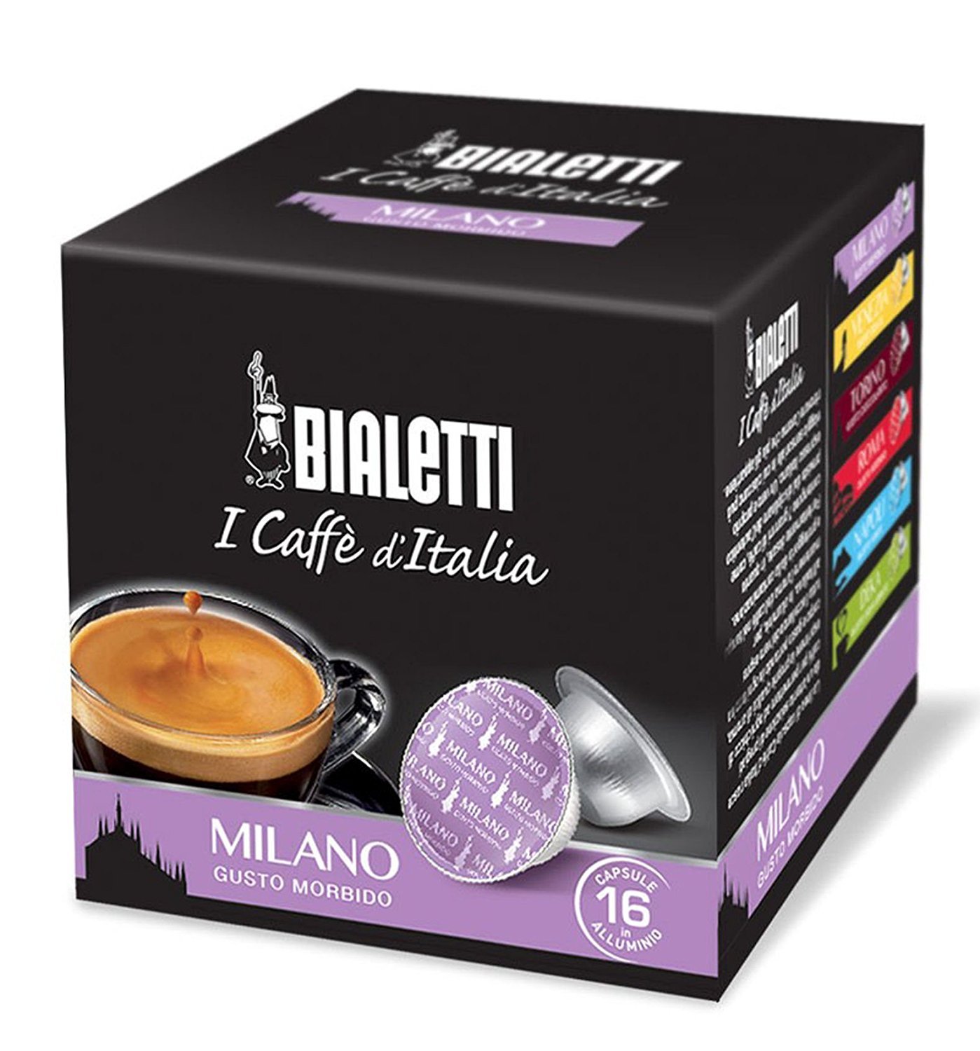 Bialetti: Juego de 8 cápsulas de café de aluminio para 16 cápsulas de café a juego con sabor a medianoche