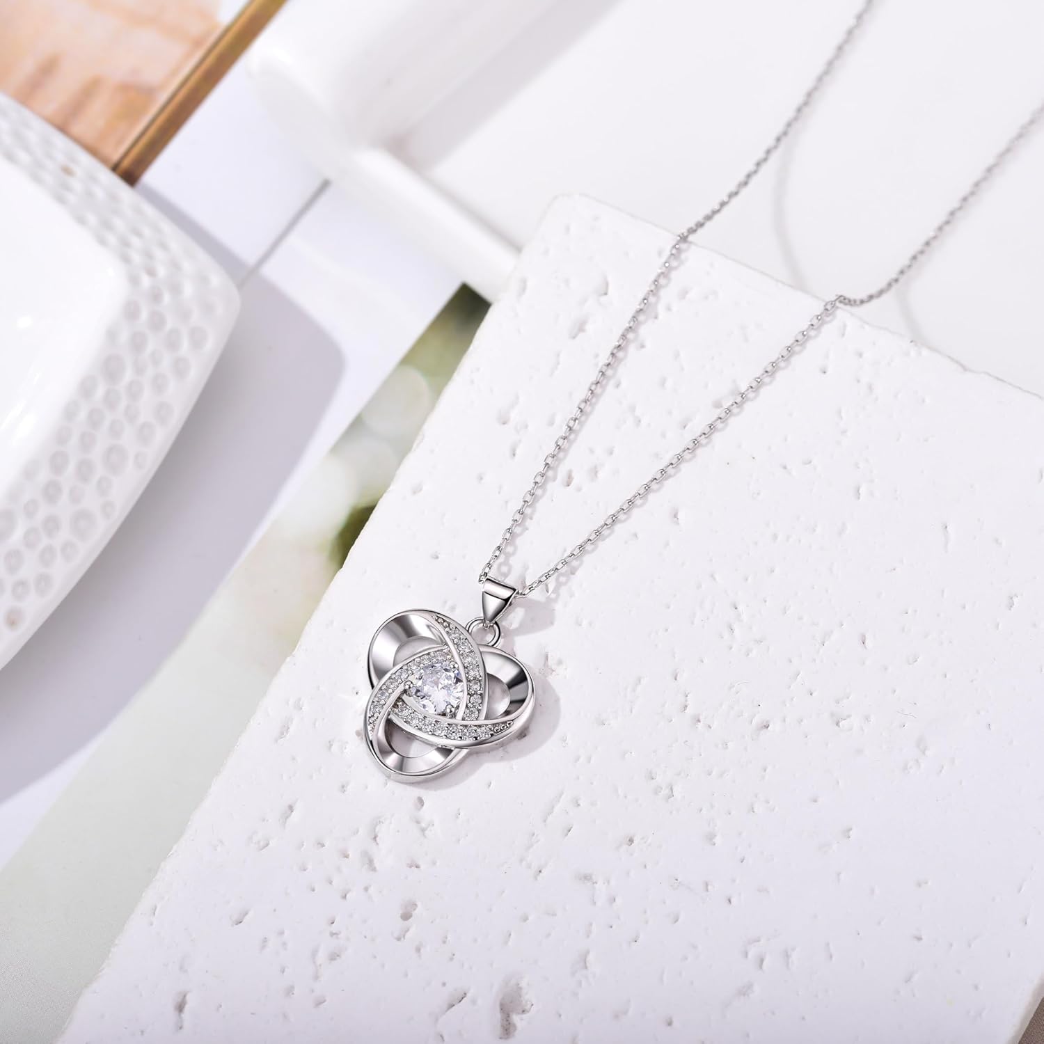 Celtic Necklace Love Knot Pendant Good Luck Love Knot Jewelry for Women Mom Gifts - Image 5