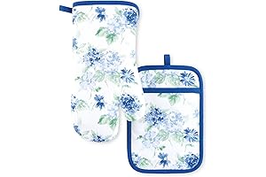 Martha Stewart Oven Mitts Amber Floral Pattern