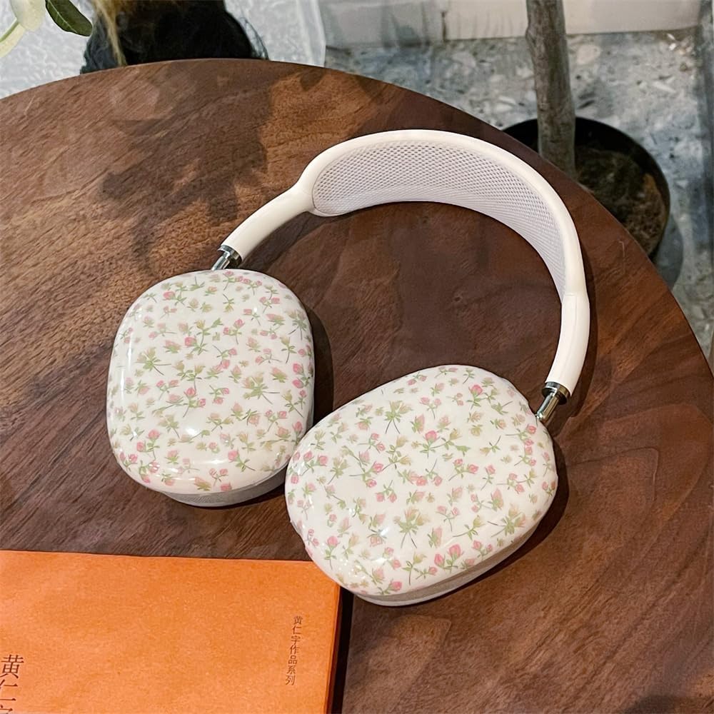 for AirPods Max Case,Cute Pink Flower Design,Plant Floral Shock Buffer Headphones Ear Buds Protective Cover for Girls Ladies - Image 4