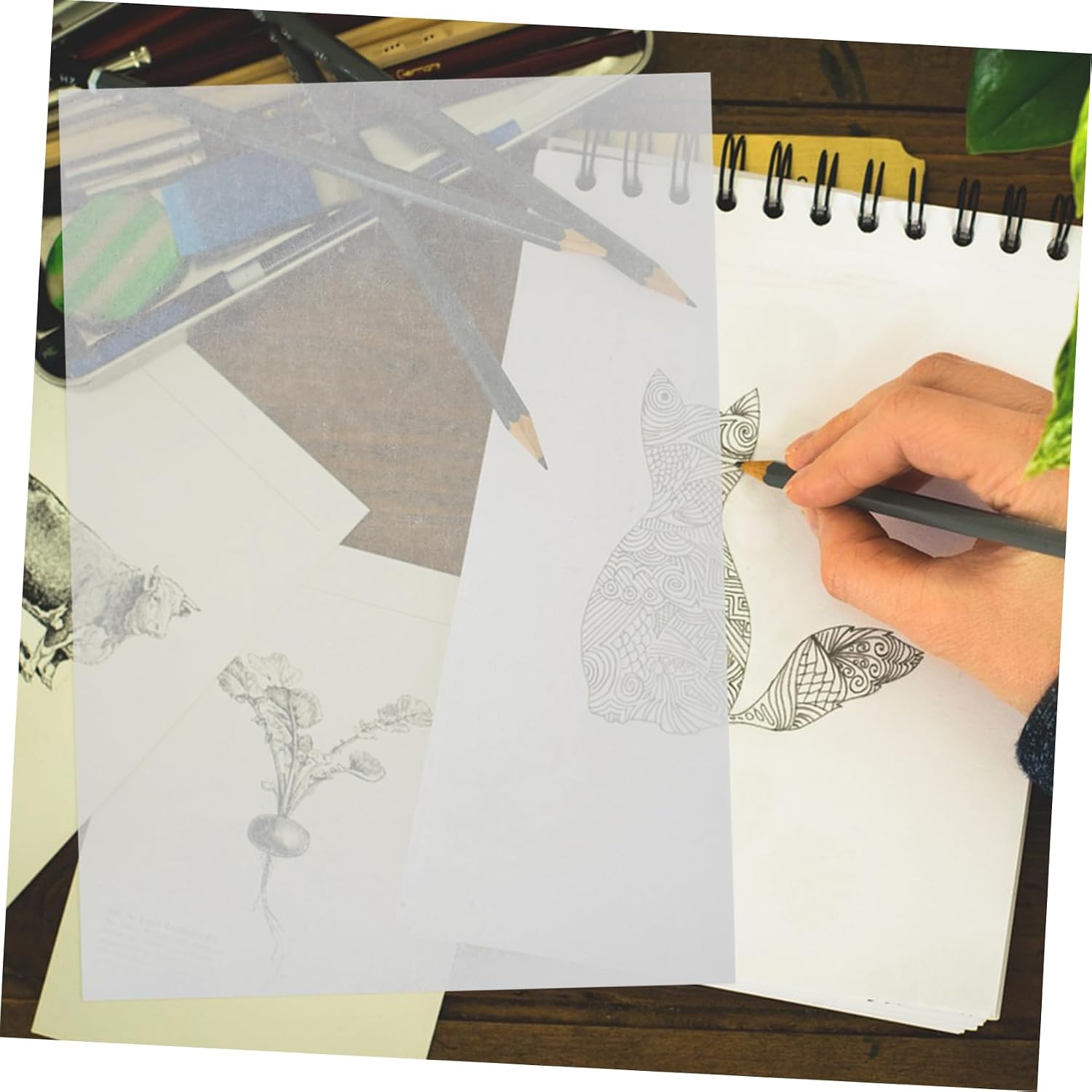 Gogogmee 100pcs Tracing Paper Drawing Paper for Boys and Girls Art Animation Sketching Translucent