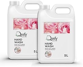 Qssiy Rose Liquid Hand Wash, 10L Refill Can, Moisturizing Antibacterial Hand Soap, Family Size, Sensitive Skin, Non-Drying