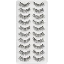 LZM 14mm False Lashes Lashes Wispy False Eye Lashes Soft and Long Eyelashes Easy Lash Kit for Beginner07-04