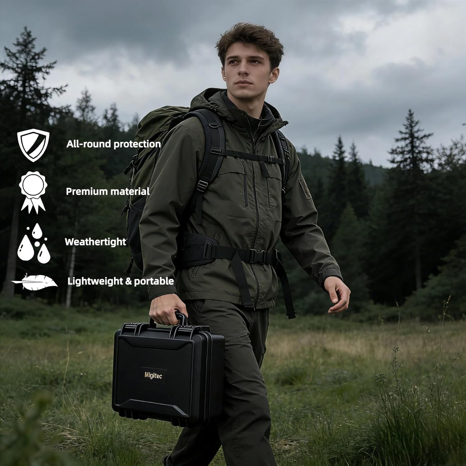 Waterproof Hard Carrying Case Compatible with DJI Mini 5 Pro/Mini 4/3 Pro Fly More Combo, Travel Case Fits DJI RC 2/ RC-N3 and More Drone Accessories - Image 5