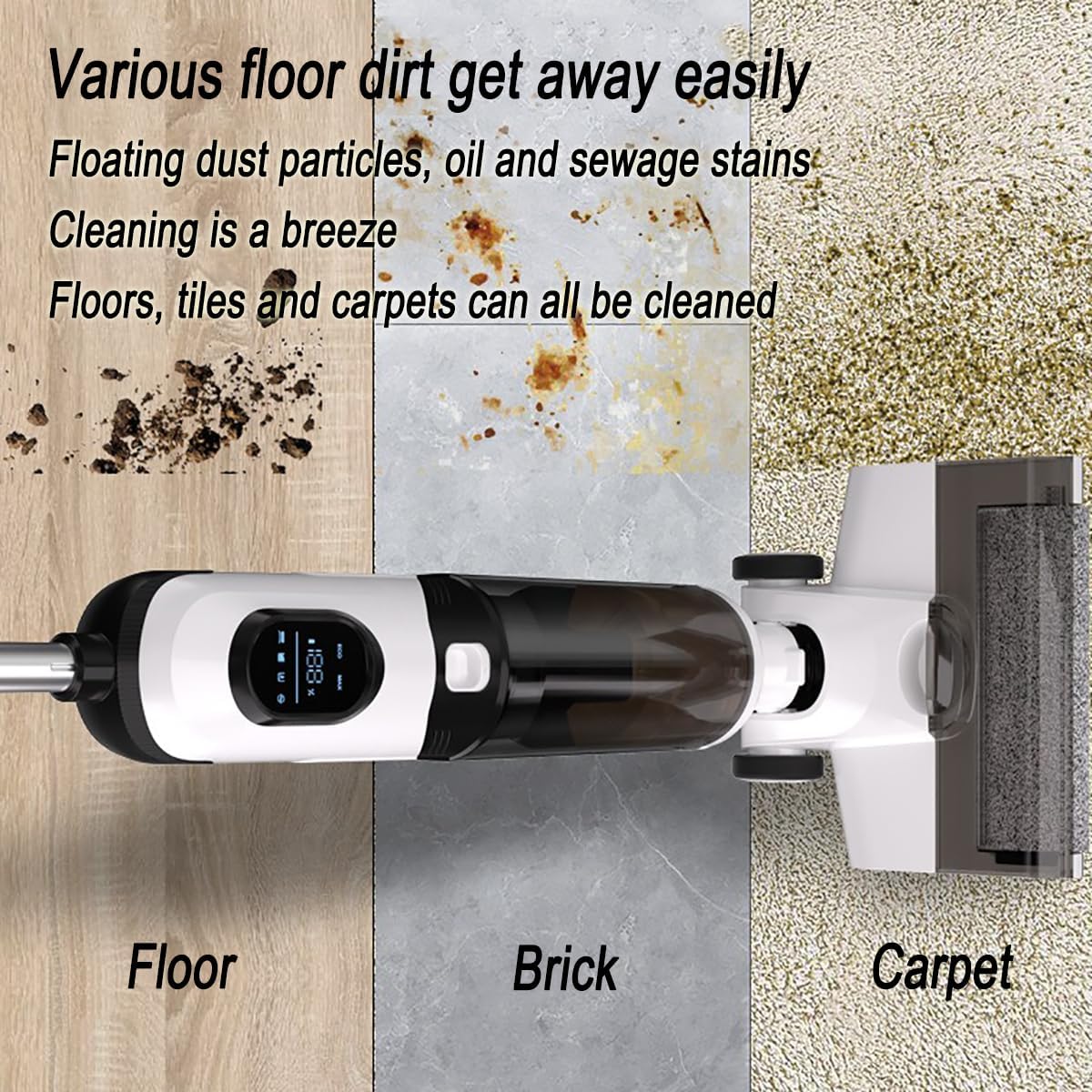 Sweeper, Fully Automatic Three-in-one Sweeping, Suctioning and Mopping, Long Battery Life, Improved Lightweight, One-click Self-cleaning Dirt Separation,for Wooden Floors, Floor Tiles, and Carpets
