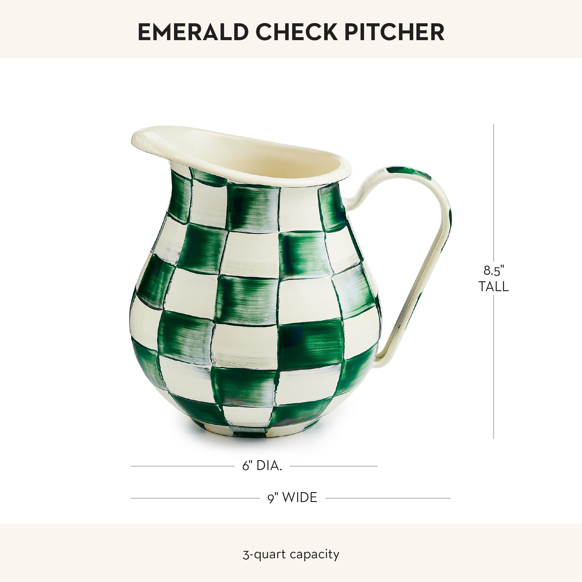 Amazon.com: MACKENZIE-CHILDS Enamel Pitcher with Spout for Water