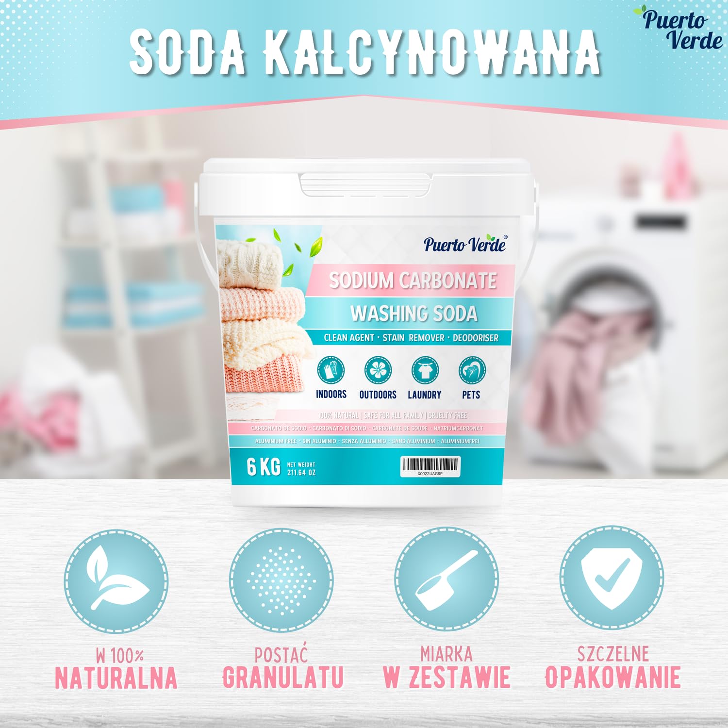 Soda Kalcynowana 6 kg. Naturalne Czyszczenie Domu.