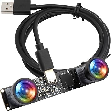 120fps Global Shutter USB Camera Module - Dual Lens 3D Stereo Synchronization Webcam for Computer - High Speed 1200P 60fps Binocular PC M12 UVC USB2.0 VR Wide Angle 100 Industrial