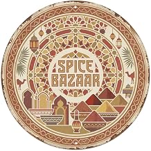 Vintage Spice Bazaar Circle Metal Tin Sign
