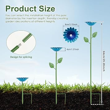 4Pack Garden Bee Watering Station with Adjustable Iron Stakes Colorful Metal Flower Garden Stakes Bird Feeders with Glass Marble Practical Bee Water Feeder Cups Decor for Outdoor Garden Yard