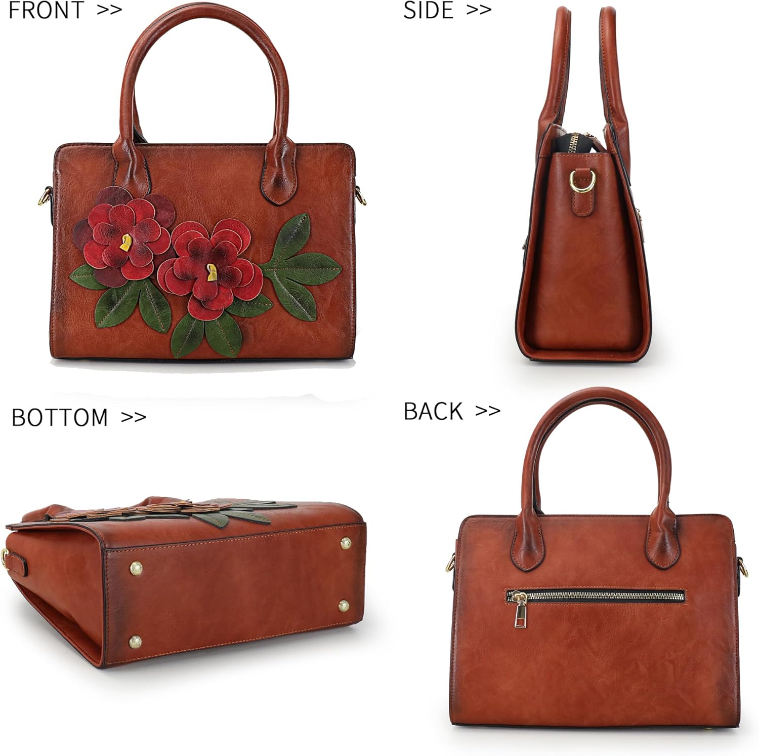 Handbags for Women Leather Shoulder Bag Top Handle Satchel Ladies Crossbody Purse